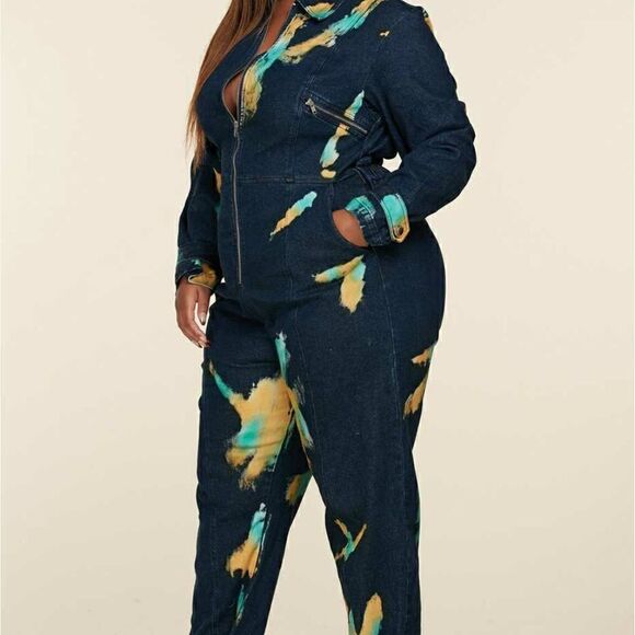 ❤️ NEW L’ATISTE BY AMY PLUS SIZE DENIM JUMPSUITS - Picture 8 of 13